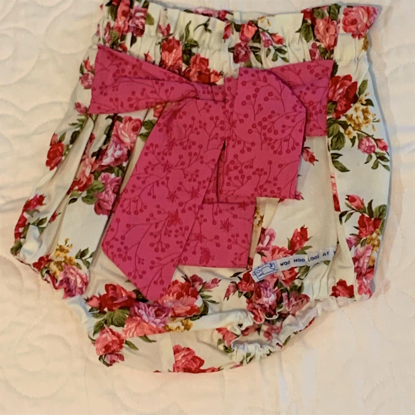 2 Piece Set - High Waisted Nappy Cover with Sash Bow & ReadyMade Long Sleeve Bodysuit