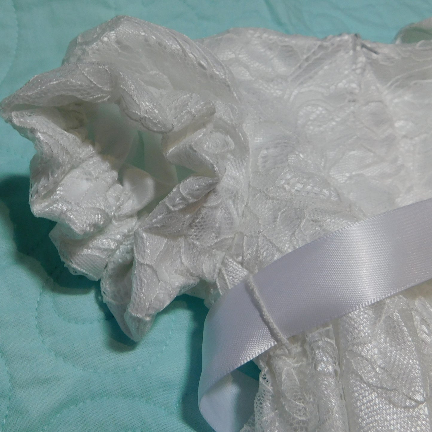 Christening Dress / Gown - Dedication Dress / Gown White Satin and Lace