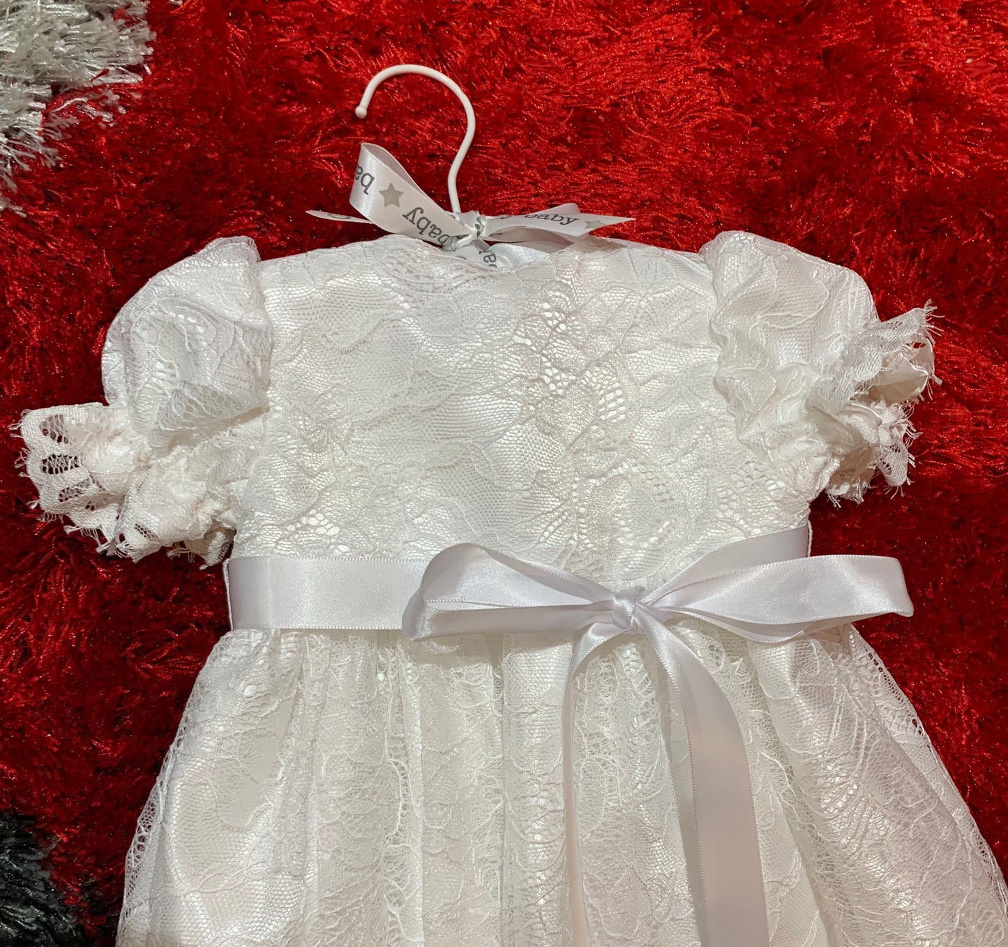 Christening Dress / Gown - Dedication Dress / Gown White Satin and Lace
