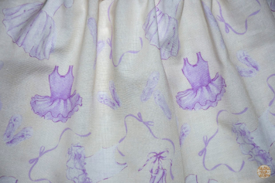 Skirt - High Waisted - Tadah Paper Bag Skirt , Toddler, Lilac Ballerinas on White