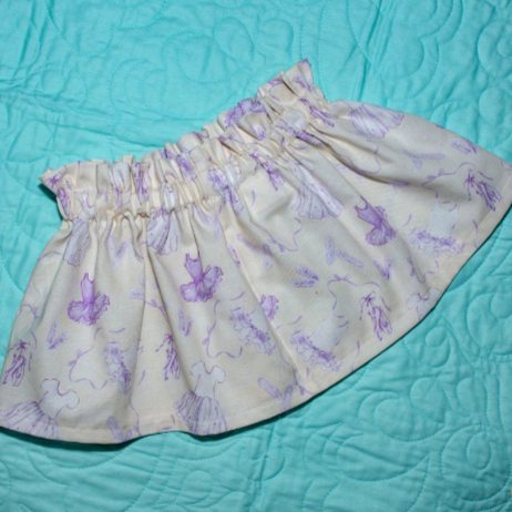 Skirt - High Waisted - Tadah Paper Bag Skirt , Toddler, Lilac Ballerinas on White