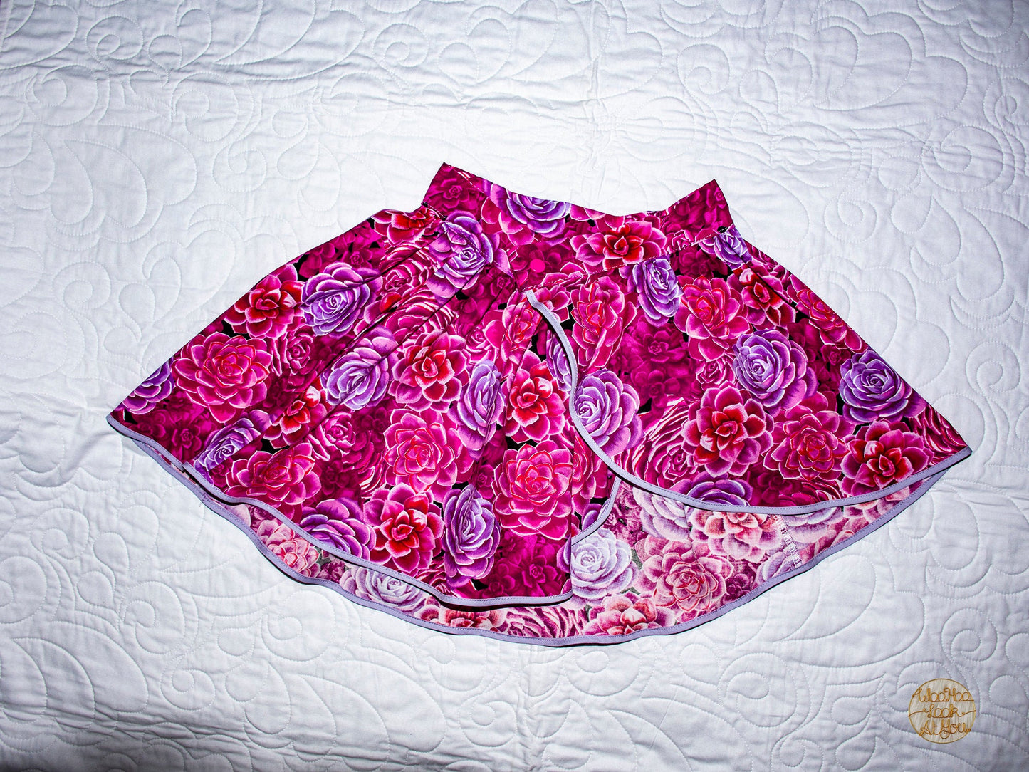 Skirt - Wrap - Tadah Tulip Skirt- Pink and Lilac Succulents