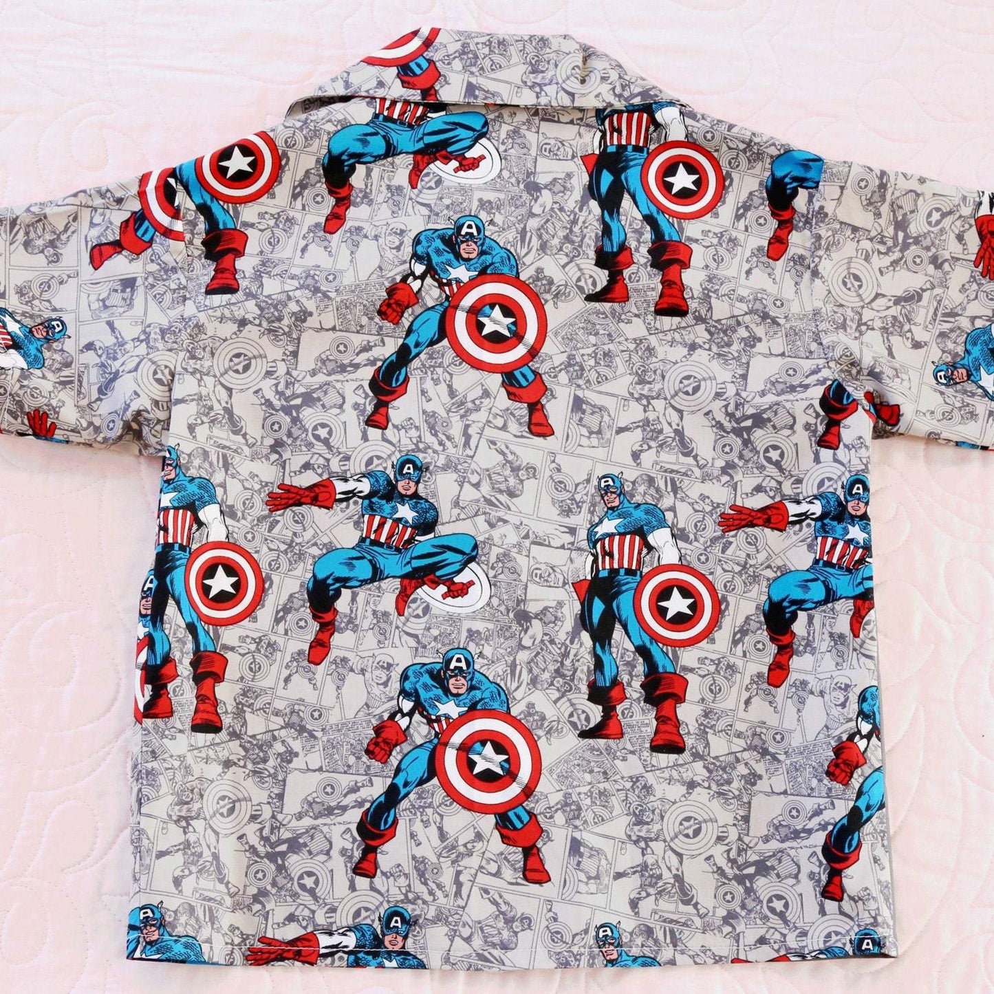 Shirt - Super Hero with Shield, Grey Contrasting Panel
