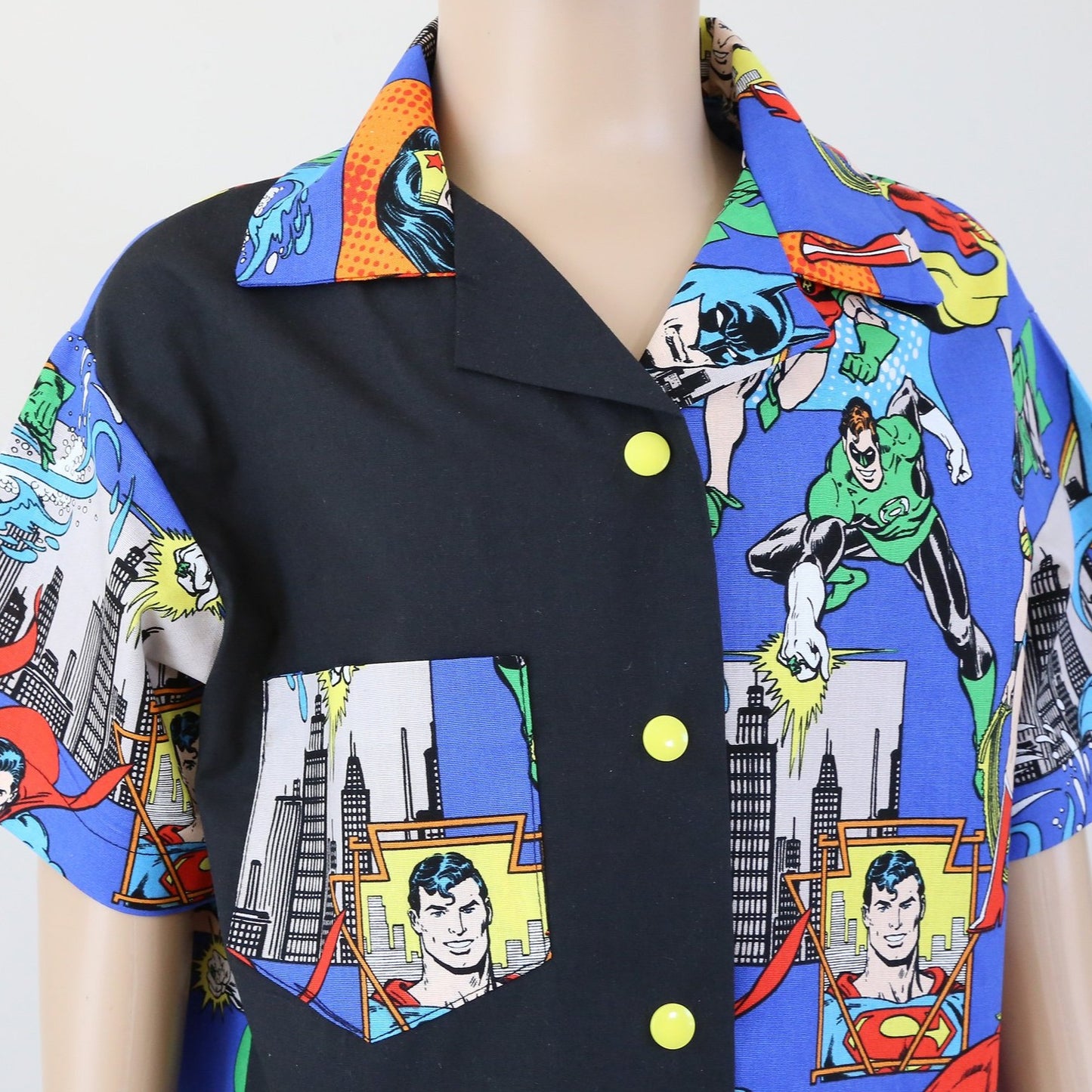 Shirt - Super Heroes Everywhere with Black Contrast Panel