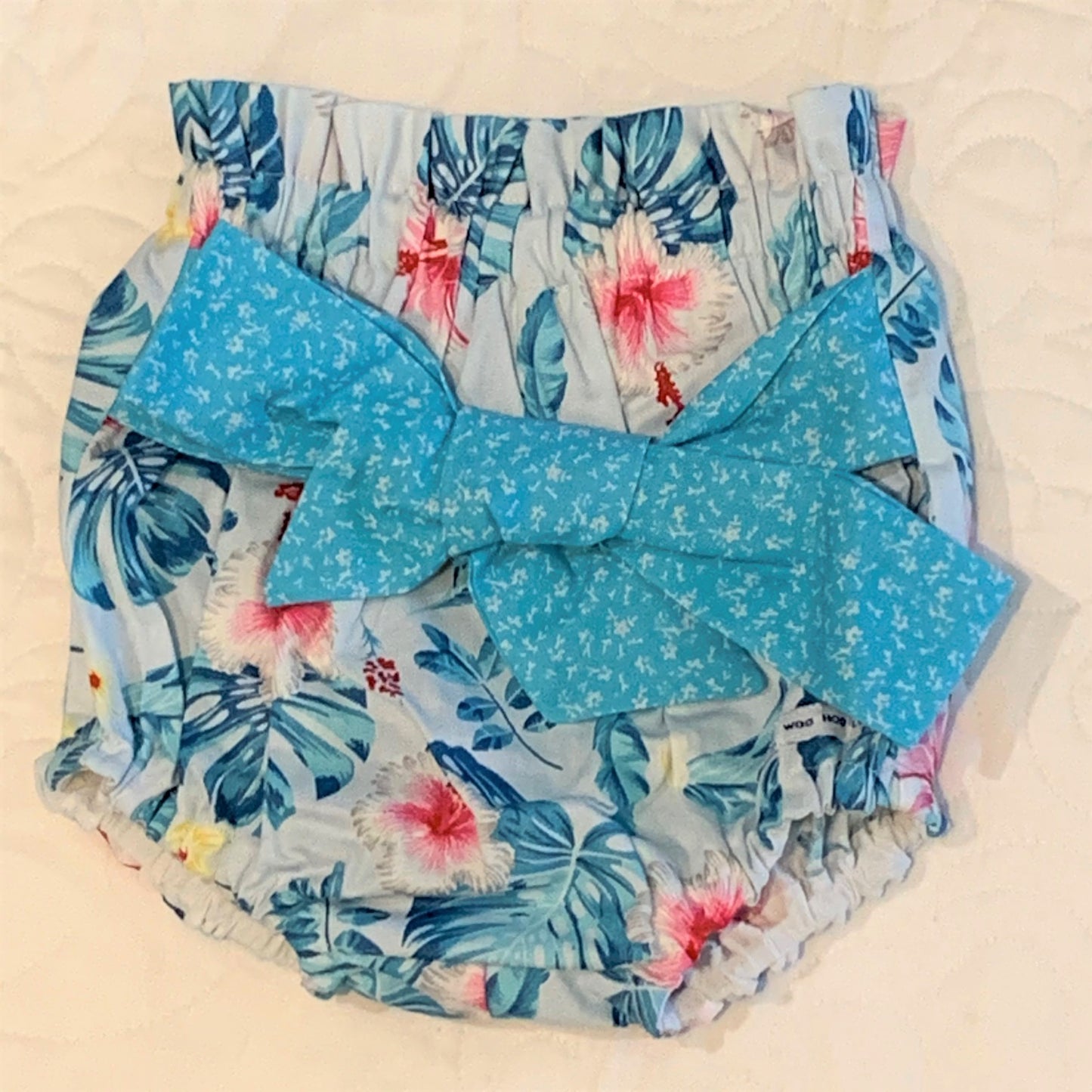 2 Piece Set - High Waisted Nappy Cover with Sash Bow & ReadyMade Flutter Bodysuit