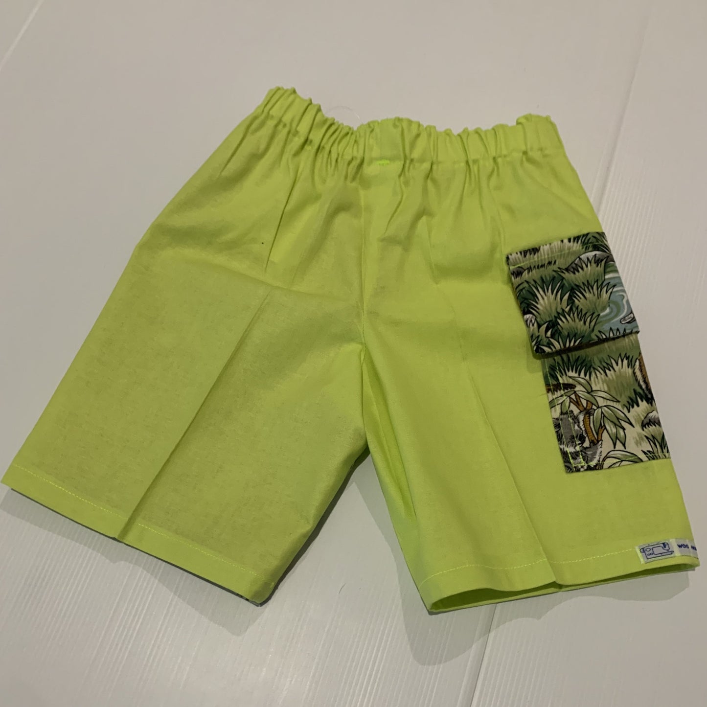 Pants - Cargo Shorts - Australian Animals, Flap Pocket for Rocks, Elastic Waist