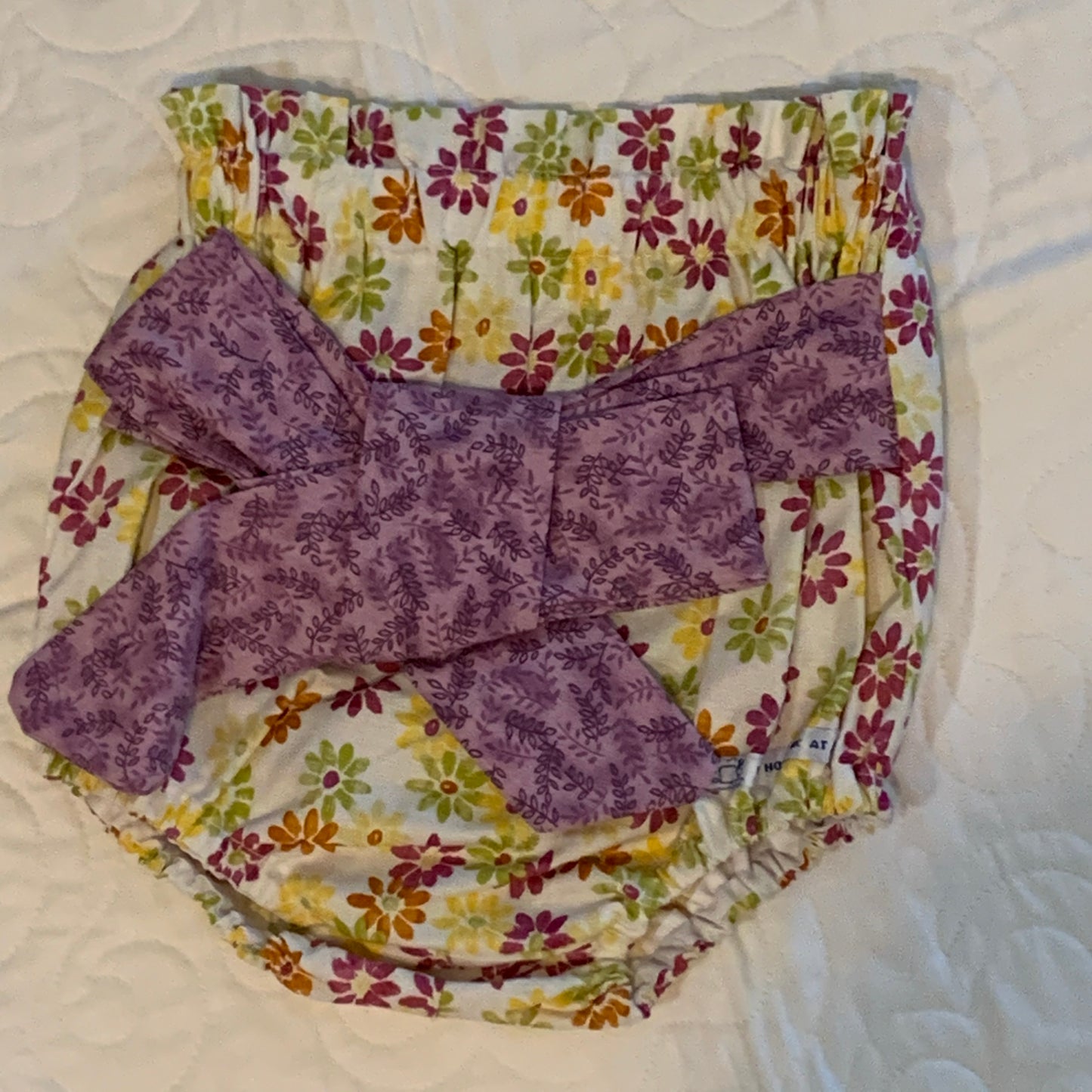 2 Piece Set - High Waisted Nappy Cover with Sash Bow & ReadyMade Long Sleeve Bodysuit