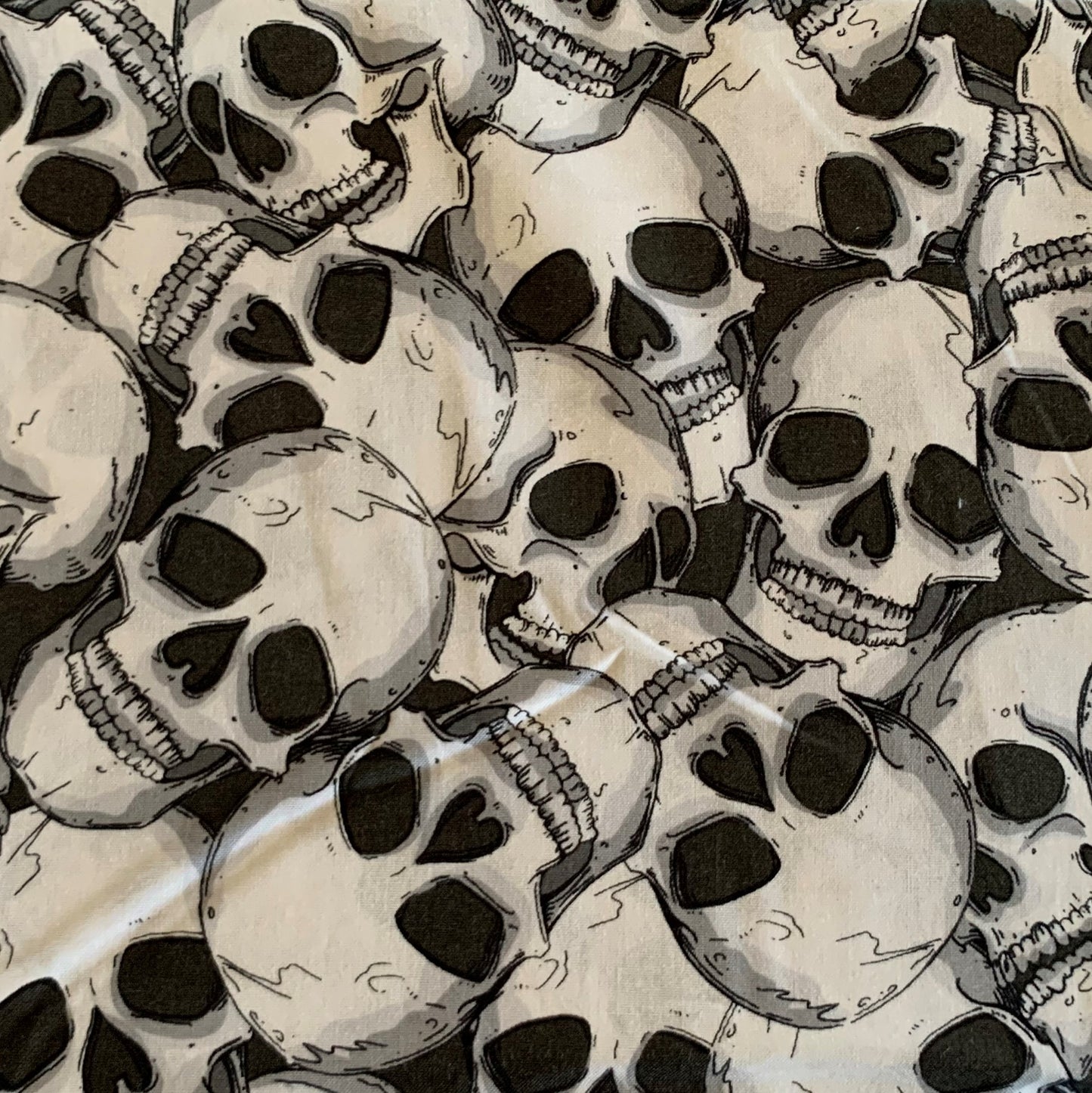 Dress - Halloween - Emma Polly Large Skulls Black & White with Black Lace