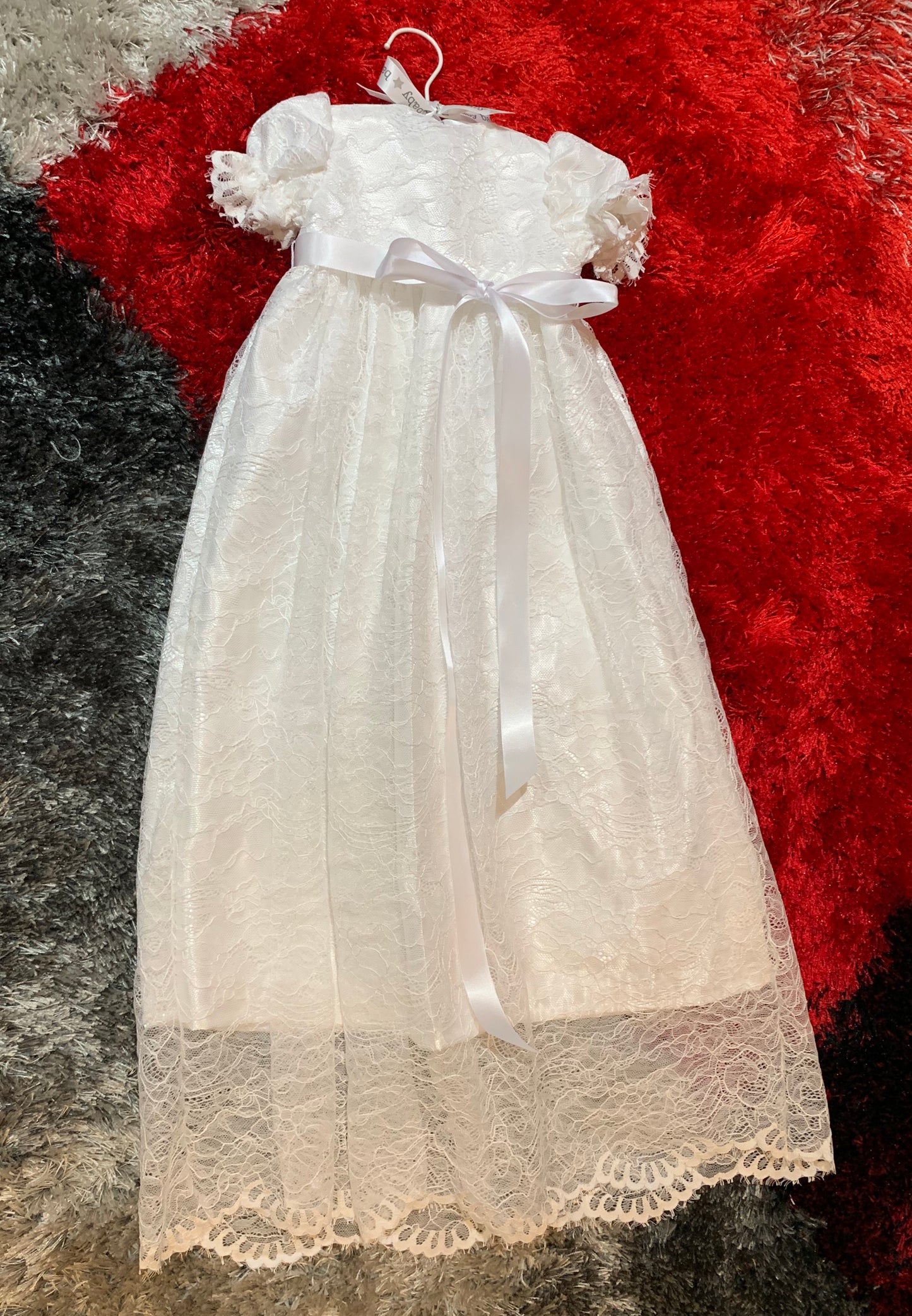 Christening Dress / Gown - Dedication Dress / Gown  White Satin and Lace