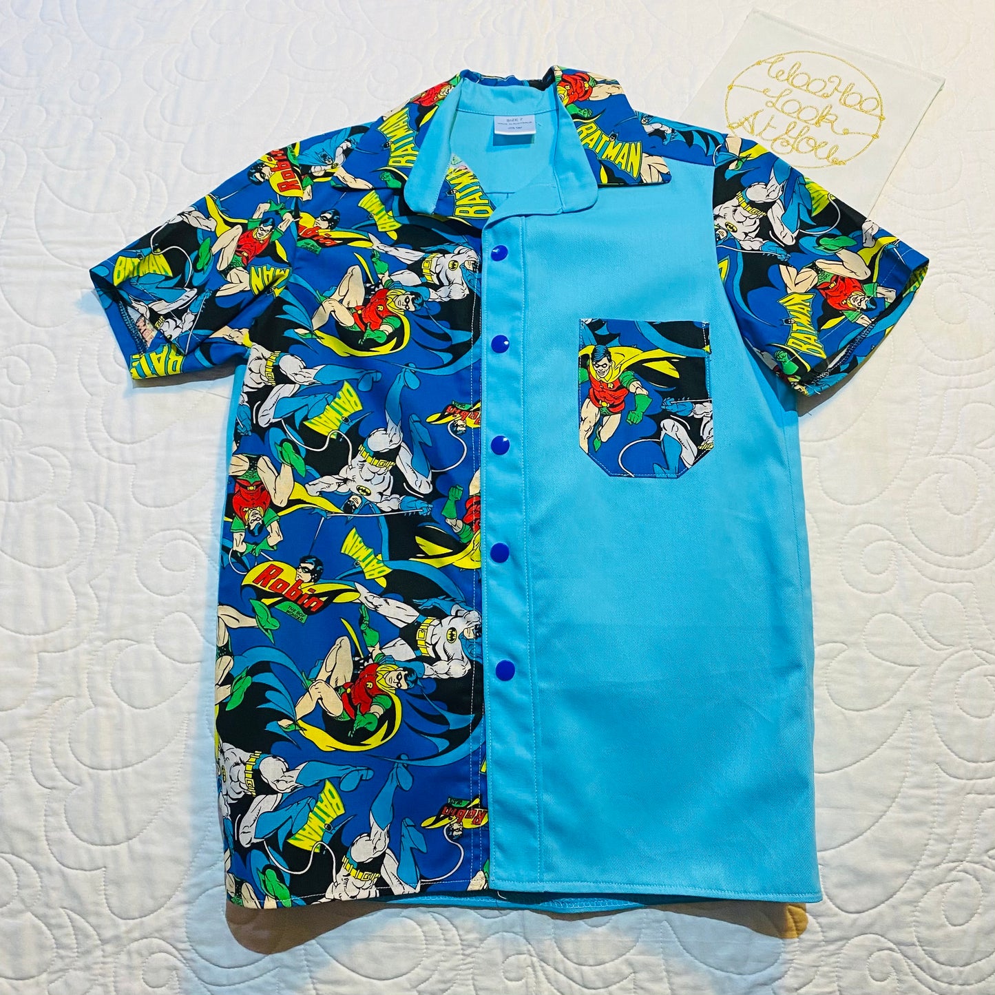 Shirt - Super Hero - Light Blue Contrast with Super Hero Pocket