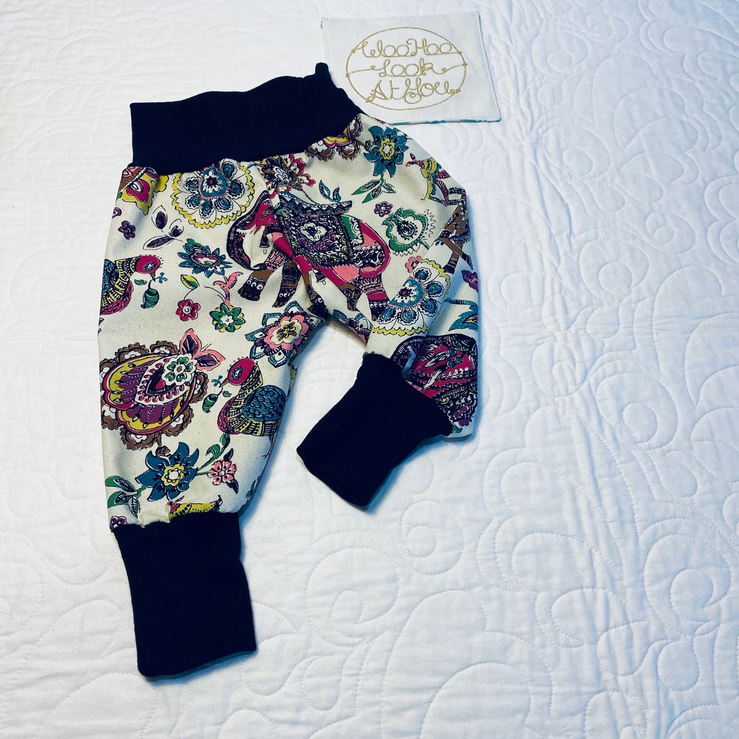 Pants - Harem - Buzoku Cotton - Coloured Elephants & Camels with Black Bands