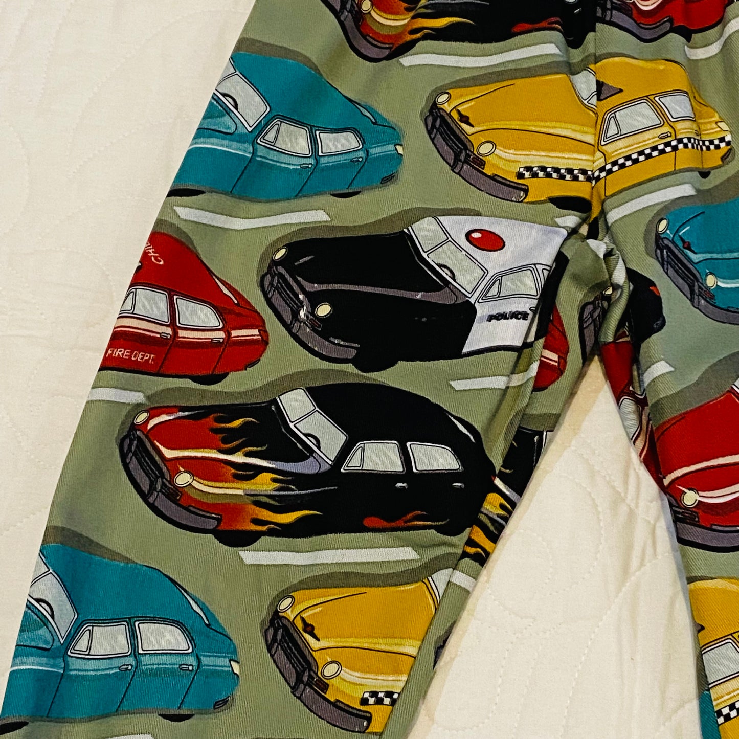 Pants - Harem - Buzoku Cotton - Mixed Cars with Green Bands