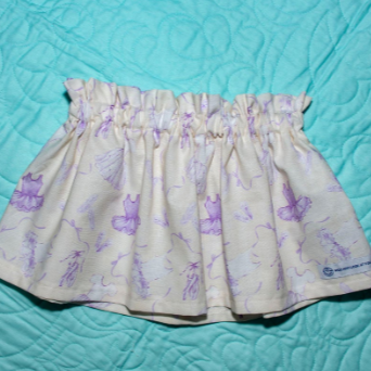 Skirt - High Waisted - Tadah Paper Bag Skirt , Toddler,  Lilac Ballerinas on White