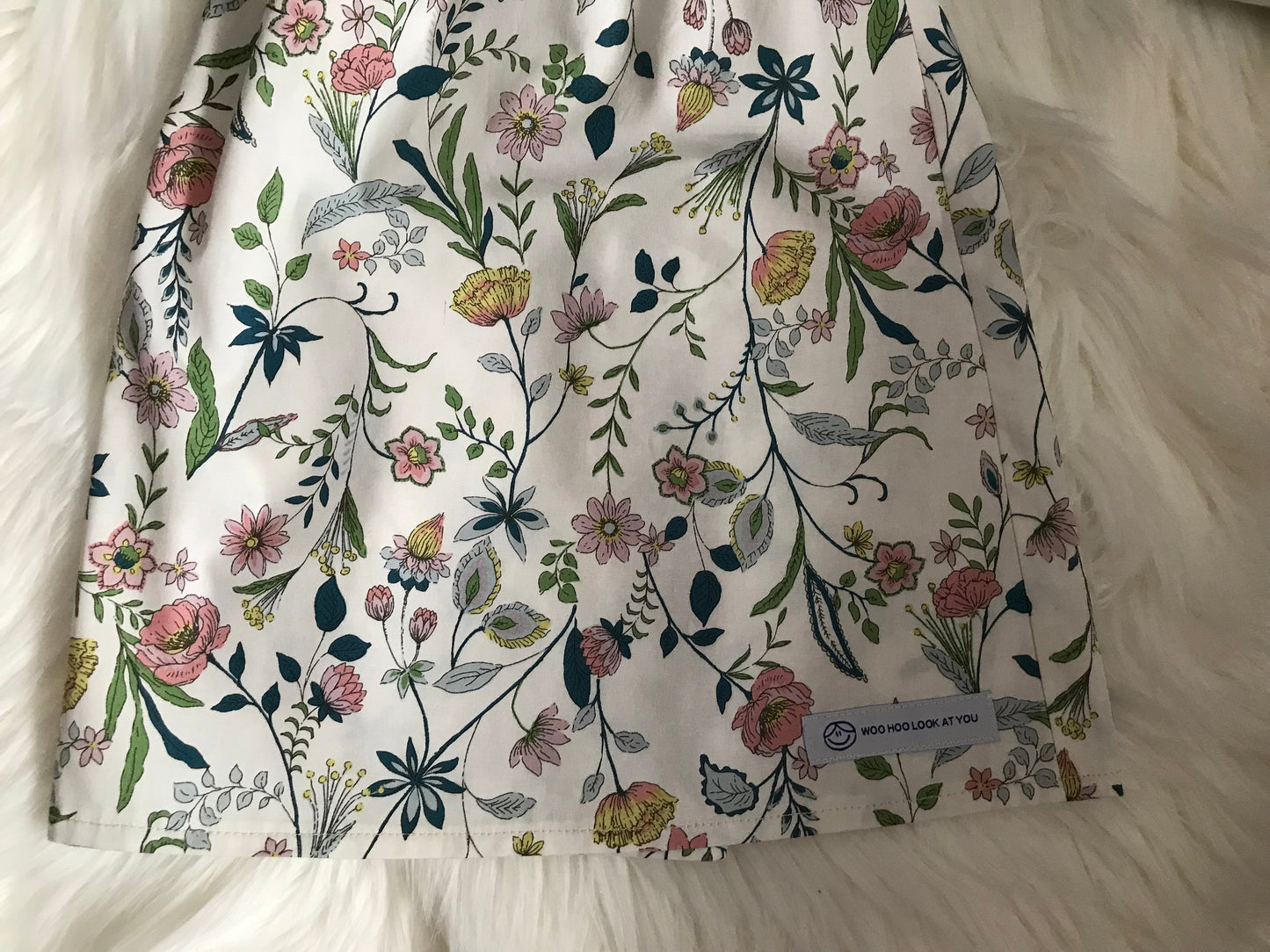 Dress - Long Sleeved Dress Off White Flowers