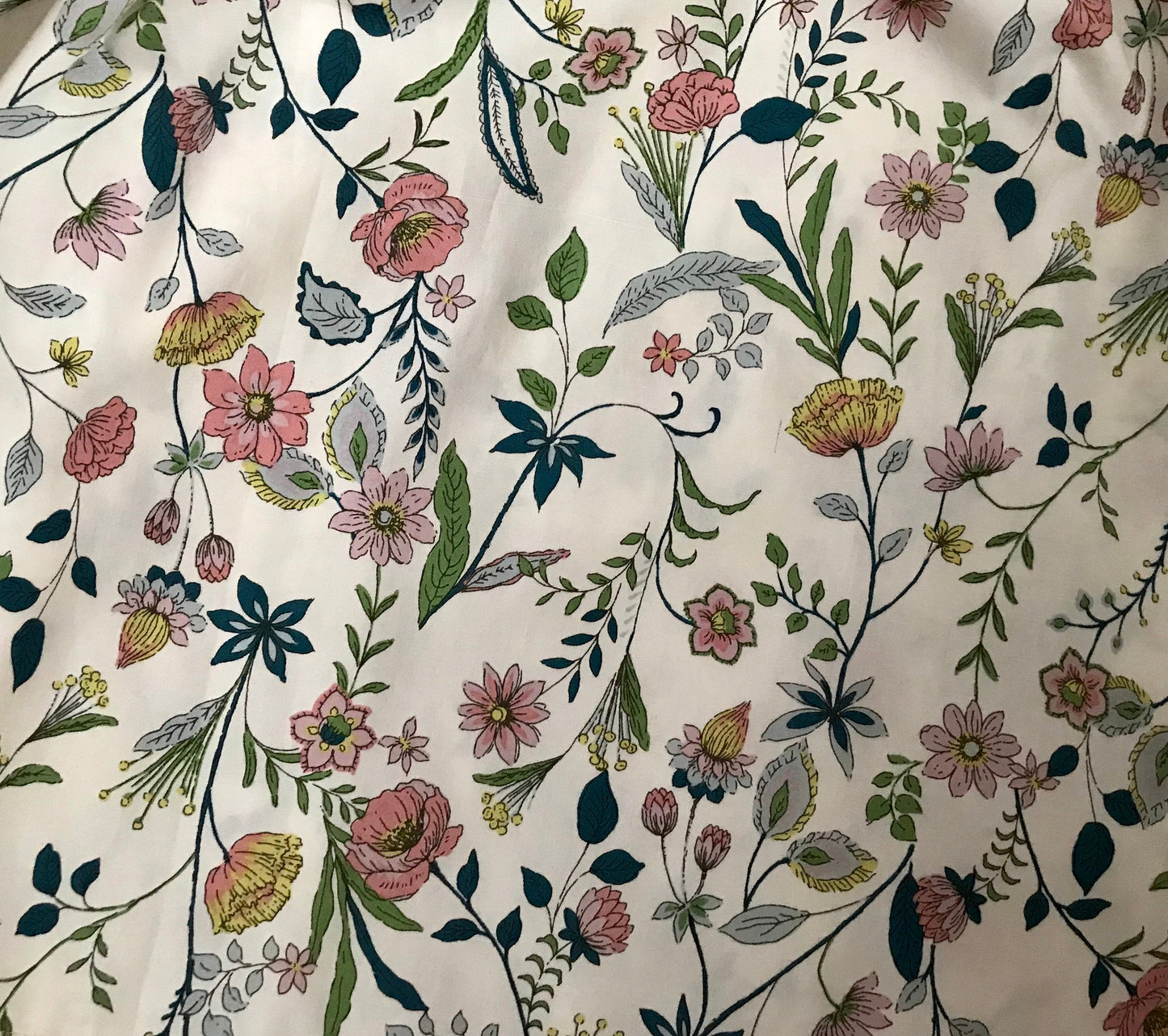 Dress - Long Sleeved Dress Off White Flowers