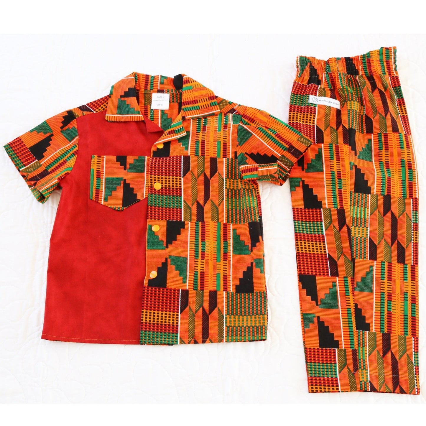 2 Piece Shirt & Pants - African Fabric Print Traditional Kente African Outfit