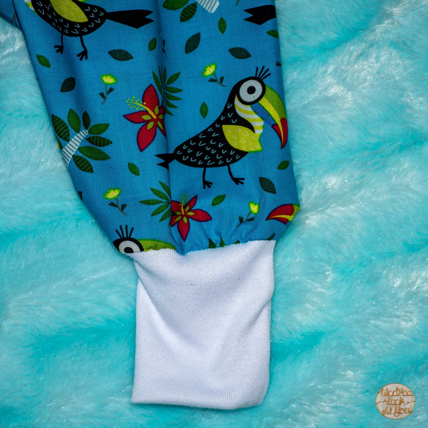 Pants - Harem - Ribbed Waist - Toucans with White Bands